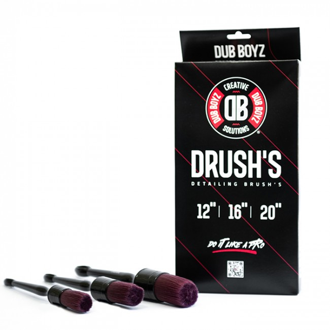 Drush’s Exterior E Interior - Kit Com 3 Pincéis Para Detalhamento - Dub Boyz