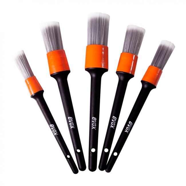 Kit De Pincéis Internos Para Detalhamento Automotivo - Evox (5 Pincéis)