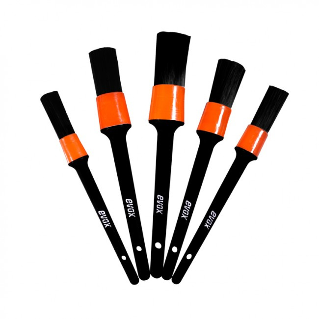 Kit De Pincéis Externos Para Detalhamento Automotivo - Evox (5 Pincéis)