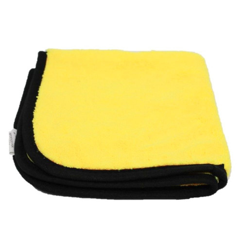 Toalha De Microfibra Amarela C/ Borda Preta 38cmx38cm 380gsm - Detailer