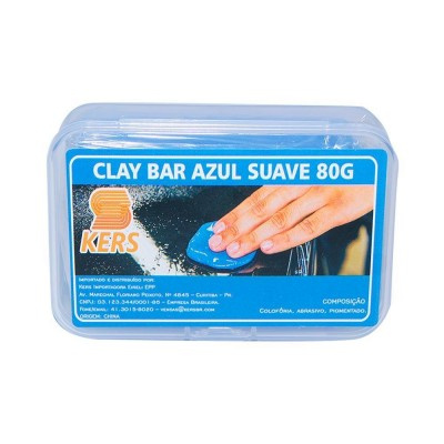 Barra Descontaminante Clay Bar Mágico Azul Suave 80g - Kers